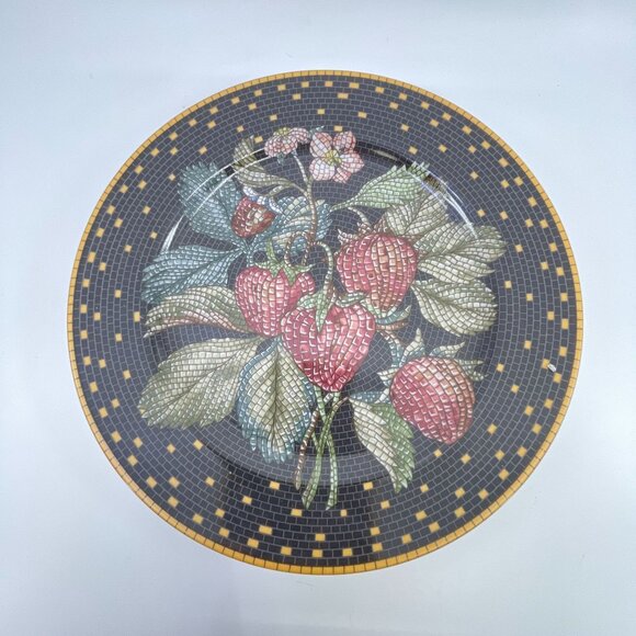 sasaki fruit mosaic salad dessert plates by stephen dweck set of 4 9 1/4 inches - Picture 2 of 6